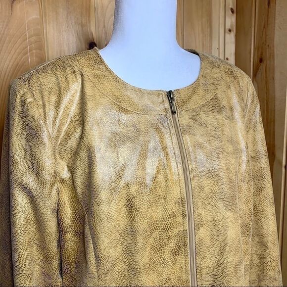 JM Collection vegan leather snake print jacket 16 - Picture 1 of 8